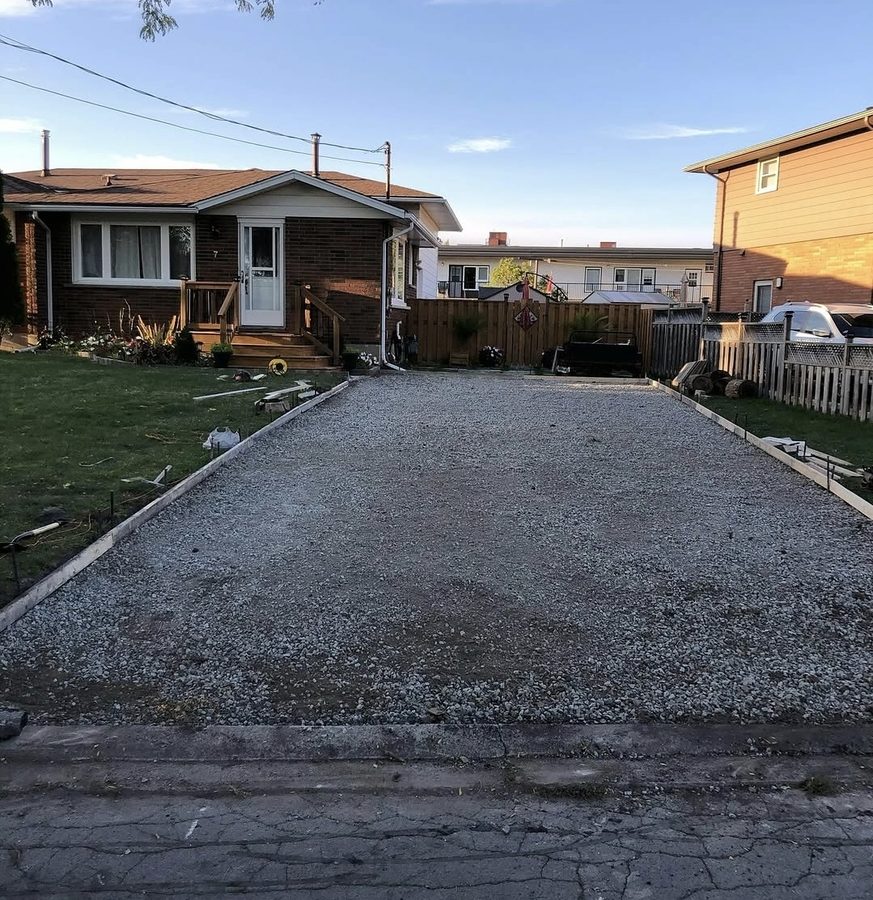 Driveway before resurfacing